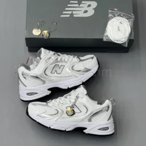 کتونی نیوبالانس 530 سفید نقره‌ای New Balance کیفیت مستر