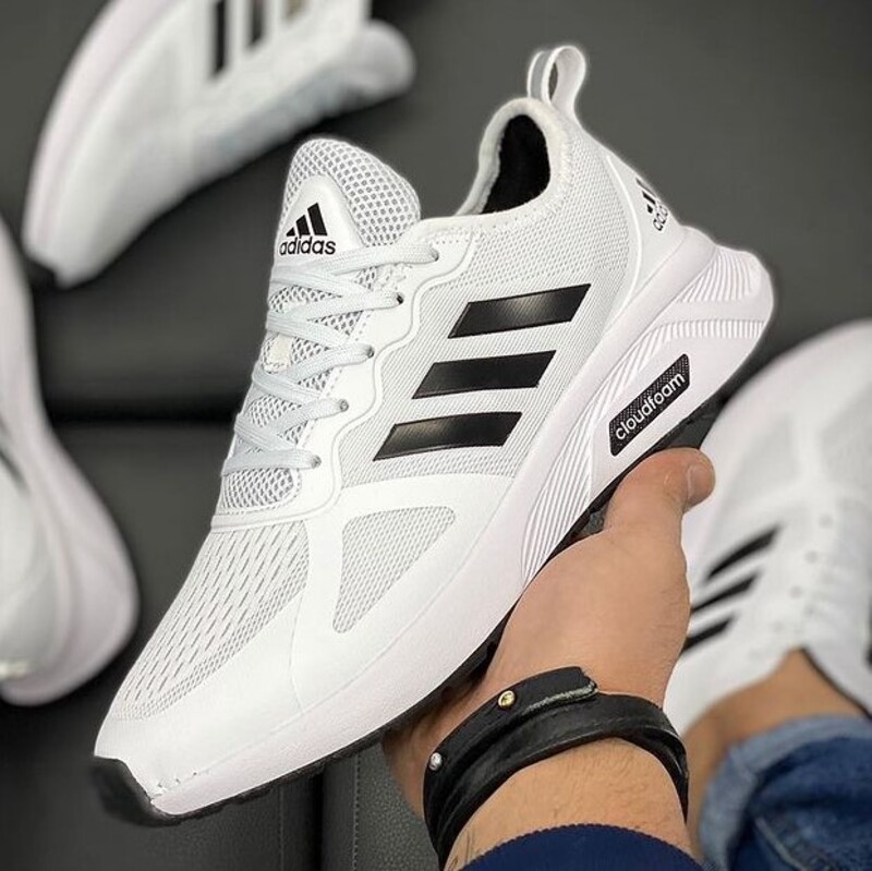 کتانی آدیداس کلود فوم سفید مشکی Adidas Cloudfoam کتانی آدیداس کلود فوم سفید مشکی Adidas Cloudfoam
