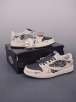 کفش جردن تراویس بالنسیاگا کرم مشکی Jordan 1 x Travis Scott کیفیت مستر